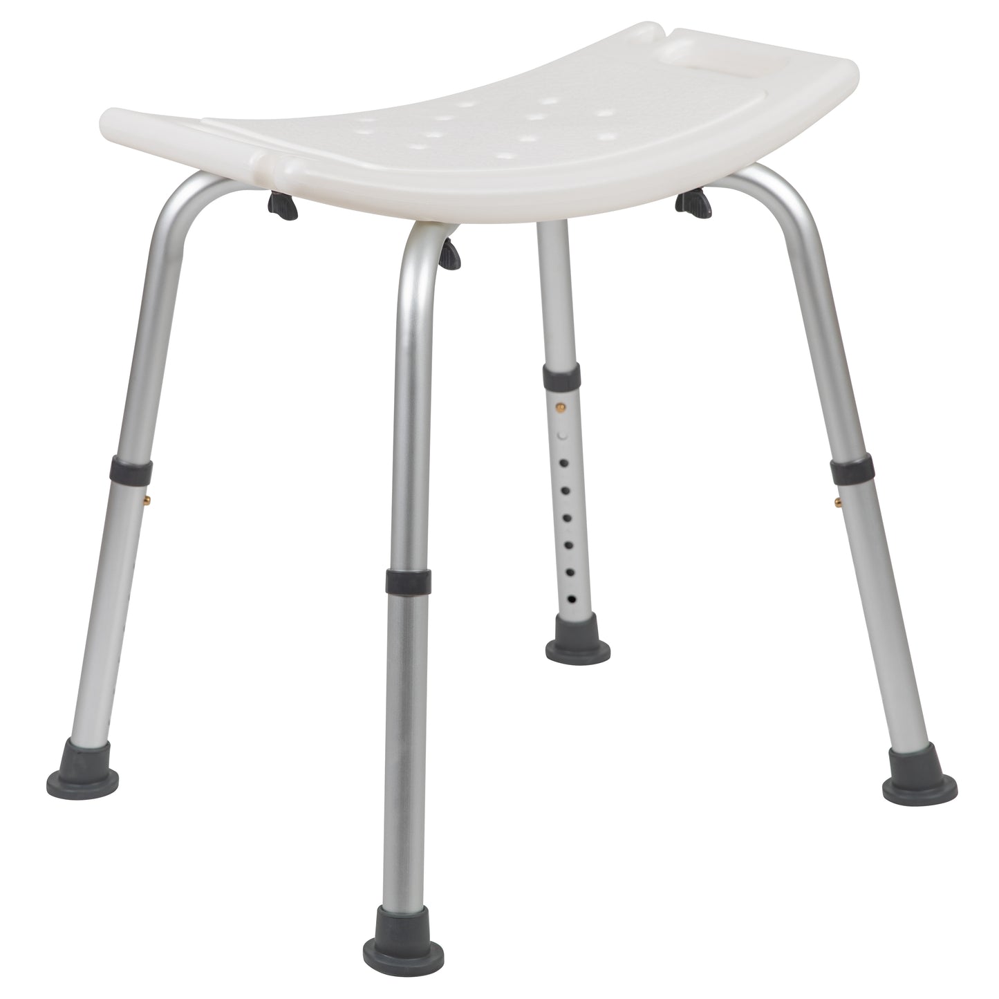 HERCULES Series Tool-Free and Quick Assembly, 300 Lb. Capacity, Adjustable White Bath & Shower Chair with Non-slip Feet