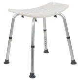 HERCULES Series Tool-Free and Quick Assembly, 300 Lb. Capacity, Adjustable White Bath & Shower Chair with Non-slip Feet