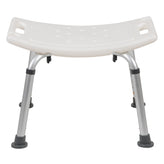 HERCULES Series Tool-Free and Quick Assembly, 300 Lb. Capacity, Adjustable White Bath & Shower Chair with Non-slip Feet