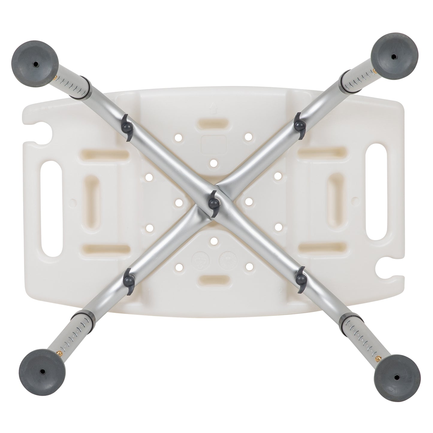 HERCULES Series Tool-Free and Quick Assembly, 300 Lb. Capacity, Adjustable White Bath & Shower Chair with Non-slip Feet
