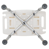 HERCULES Series Tool-Free and Quick Assembly, 300 Lb. Capacity, Adjustable White Bath & Shower Chair with Non-slip Feet