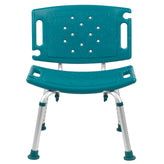 HERCULES Series Tool-Free and Quick Assembly, 300 Lb. Capacity, Adjustable Teal Bath & Shower Chair with Extra Large Back
