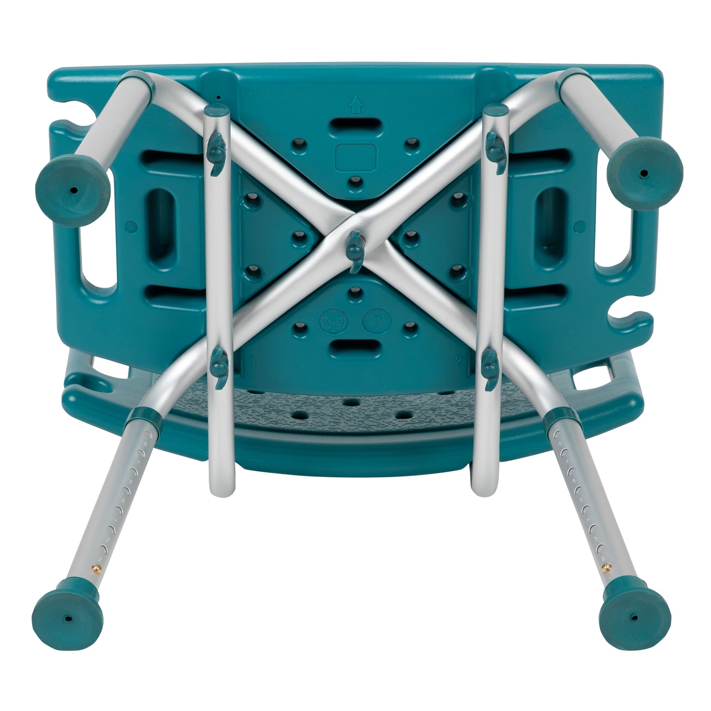 HERCULES Series Tool-Free and Quick Assembly, 300 Lb. Capacity, Adjustable Teal Bath & Shower Chair with Extra Large Back
