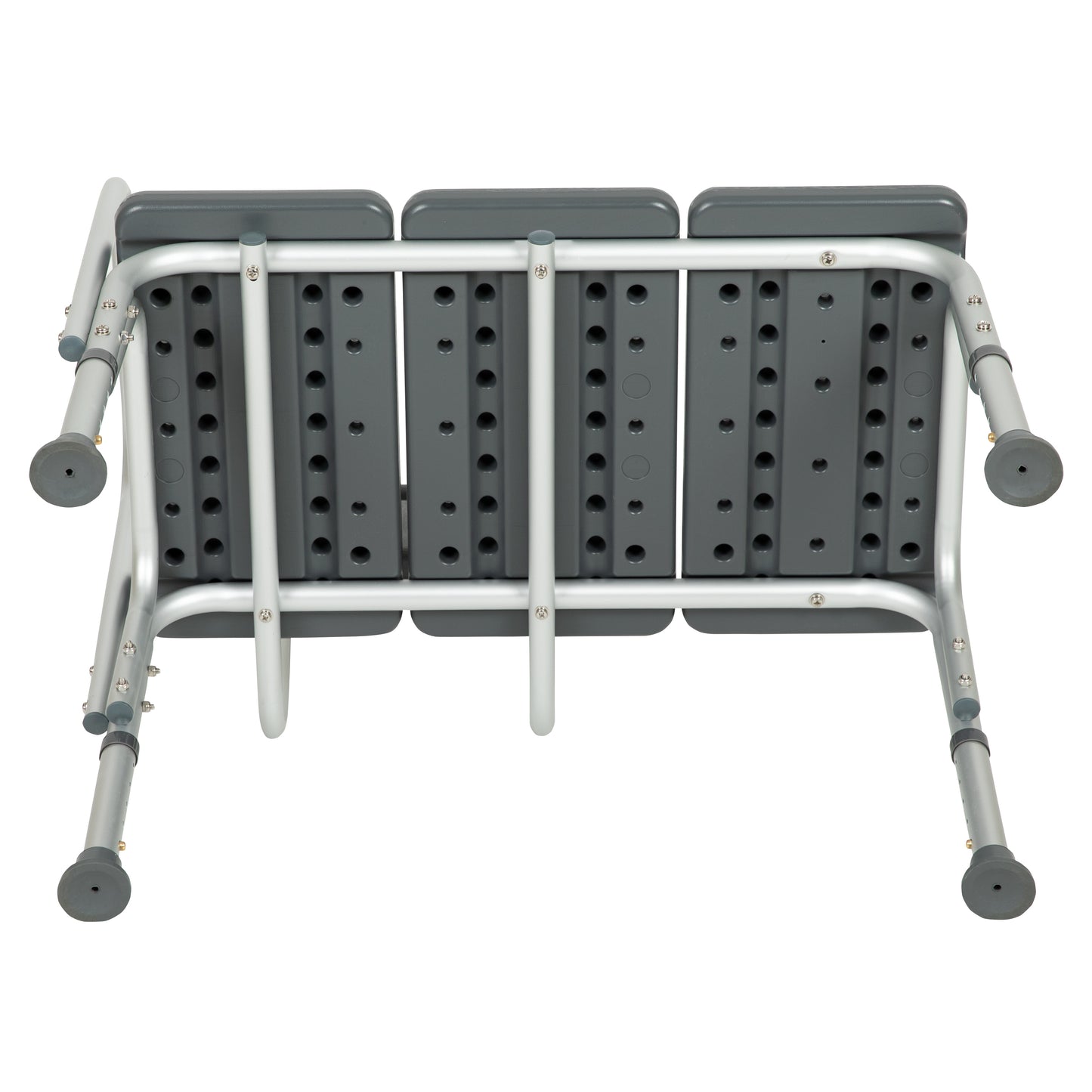 HERCULES Series 300 Lb. Capacity Adjustable Gray Bath & Shower Transfer Bench with Back and Side Arm