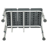 HERCULES Series 300 Lb. Capacity Adjustable Gray Bath & Shower Transfer Bench with Back and Side Arm