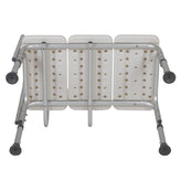 HERCULES Series 300 Lb. Capacity Adjustable White Bath & Shower Transfer Bench with Back and Side Arm
