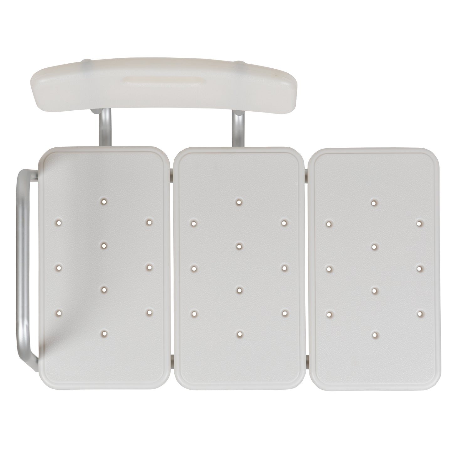 HERCULES Series 300 Lb. Capacity Adjustable White Bath & Shower Transfer Bench with Back and Side Arm