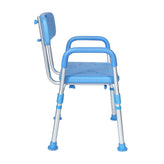 HERCULES Adjustable Bath & Shower Chair with Height-Adjust Frame, Depth-Adjust Back, and 300 lbs. Static Weight Capacity in Blue