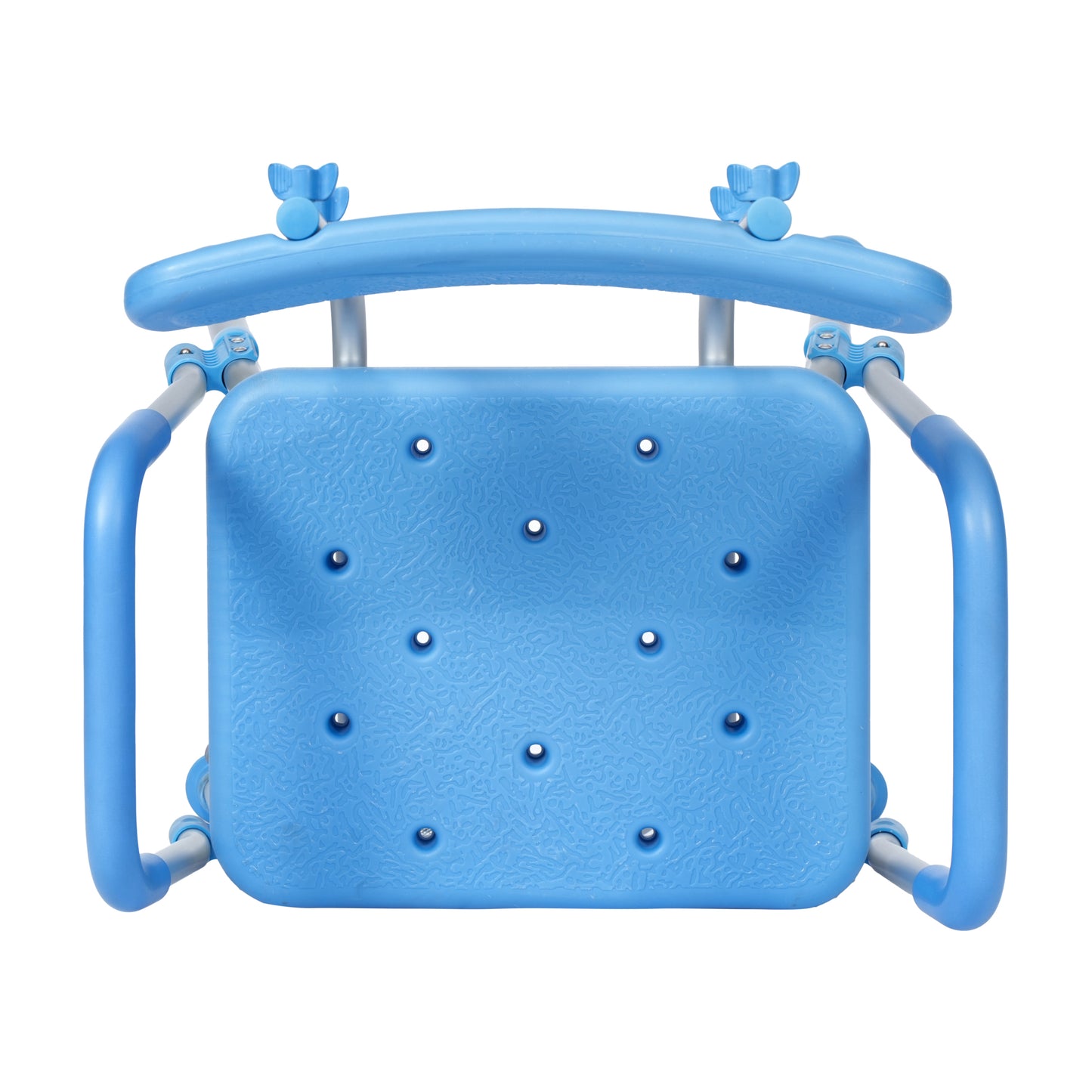 HERCULES Adjustable Bath & Shower Chair with Height-Adjust Frame, Depth-Adjust Back, and 300 lbs. Static Weight Capacity in Blue