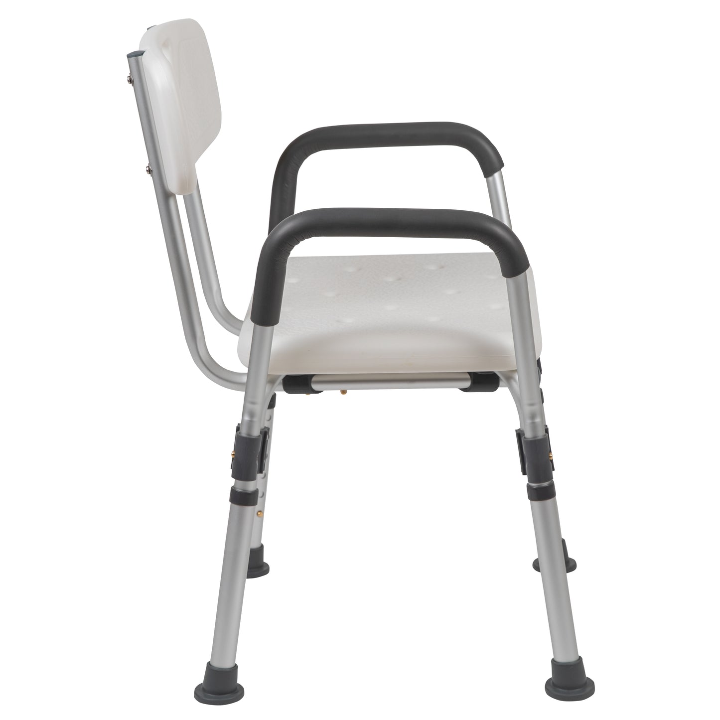 HERCULES Series 300 Lb. Capacity, Adjustable White Bath & Shower Chair with Depth Adjustable Back