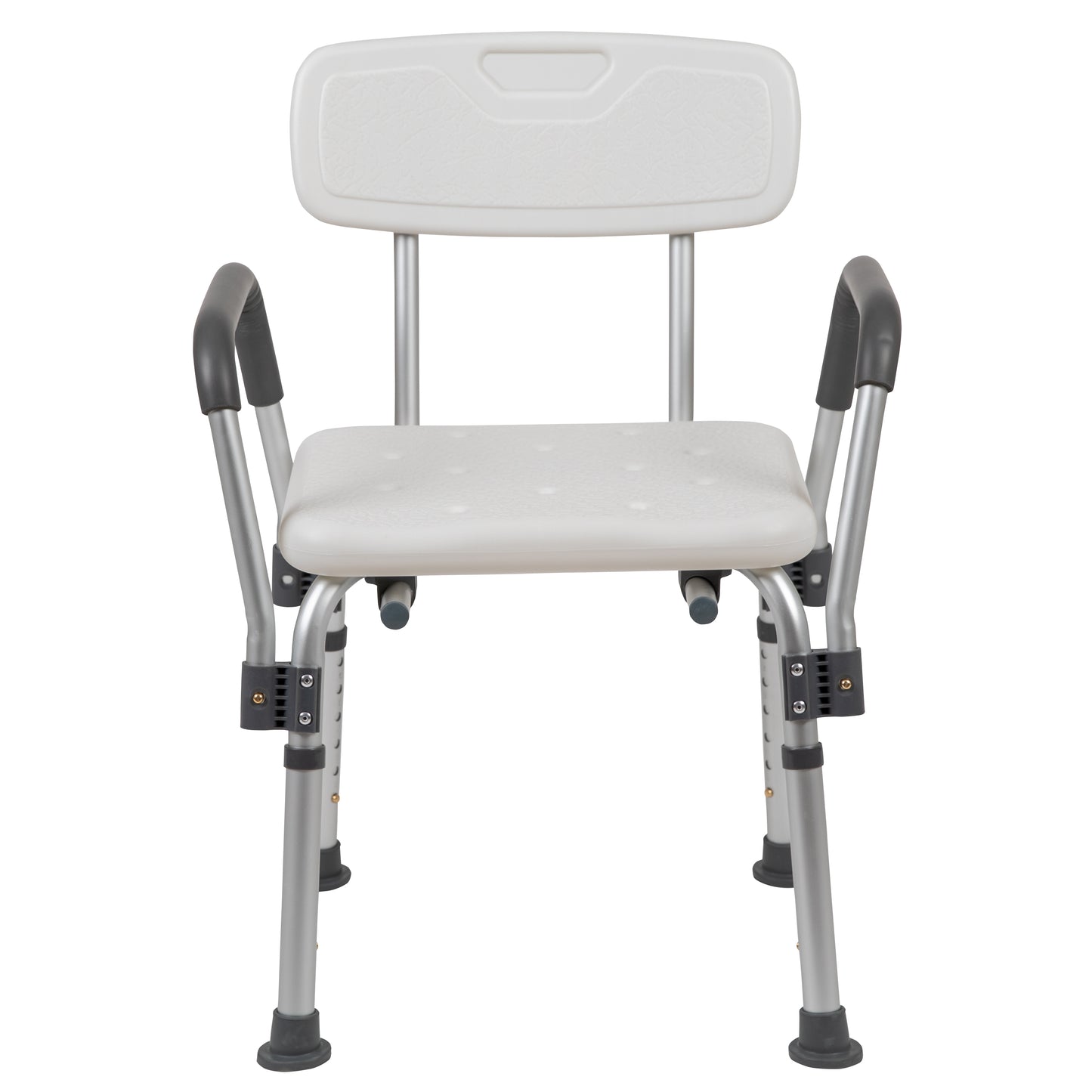HERCULES Series 300 Lb. Capacity, Adjustable White Bath & Shower Chair with Depth Adjustable Back