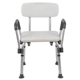 HERCULES Series 300 Lb. Capacity, Adjustable White Bath & Shower Chair with Depth Adjustable Back