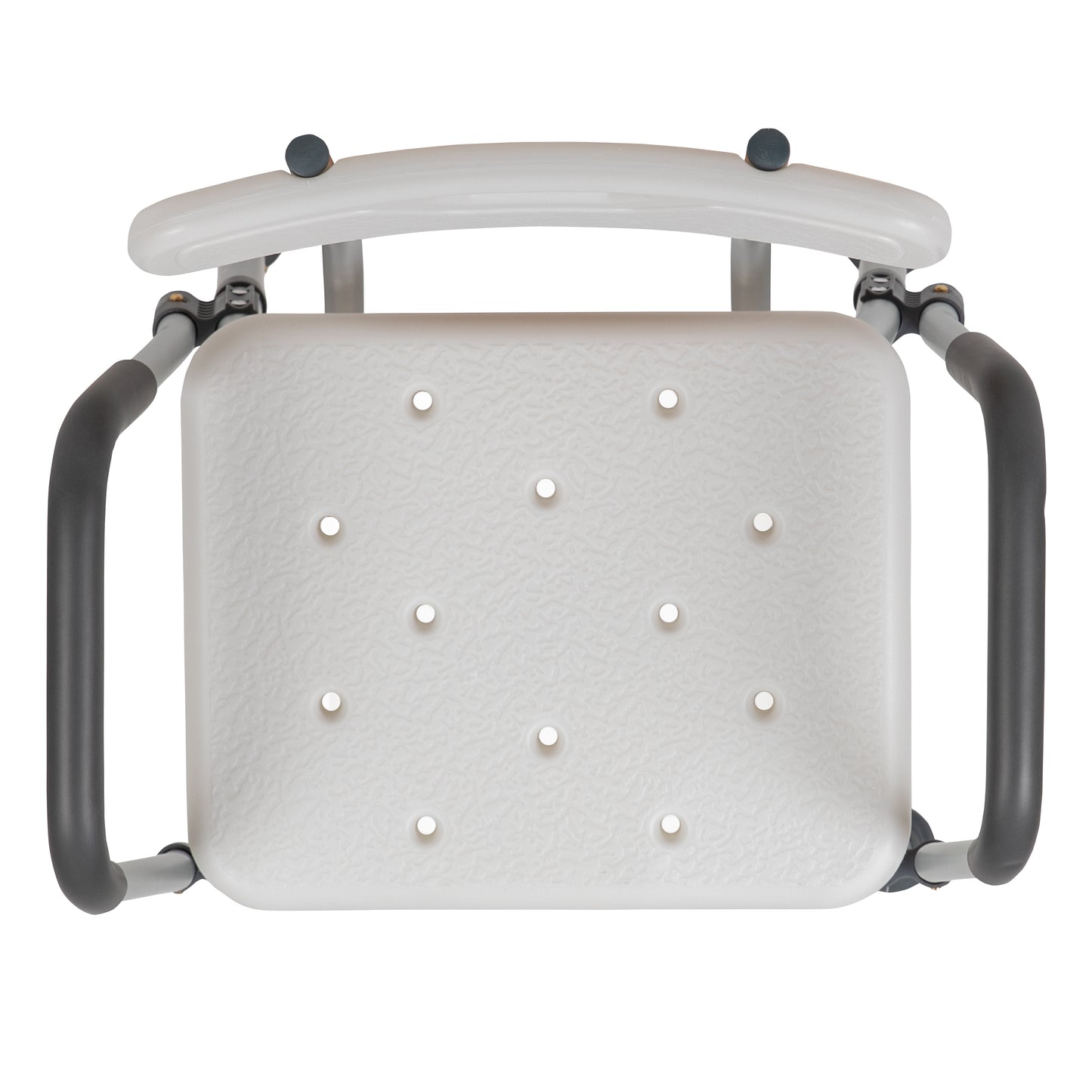 HERCULES Series 300 Lb. Capacity, Adjustable White Bath & Shower Chair with Depth Adjustable Back