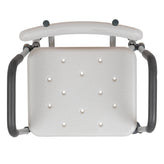 HERCULES Series 300 Lb. Capacity, Adjustable White Bath & Shower Chair with Depth Adjustable Back