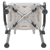 HERCULES Series 300 Lb. Capacity, Adjustable White Bath & Shower Chair with Depth Adjustable Back