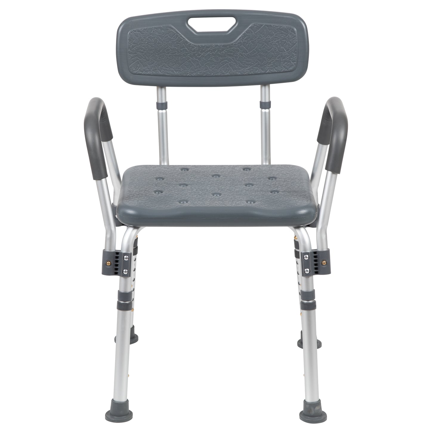 HERCULES Series 300 Lb. Capacity Adjustable Gray Bath & Shower Chair with Quick Release Back & Arms