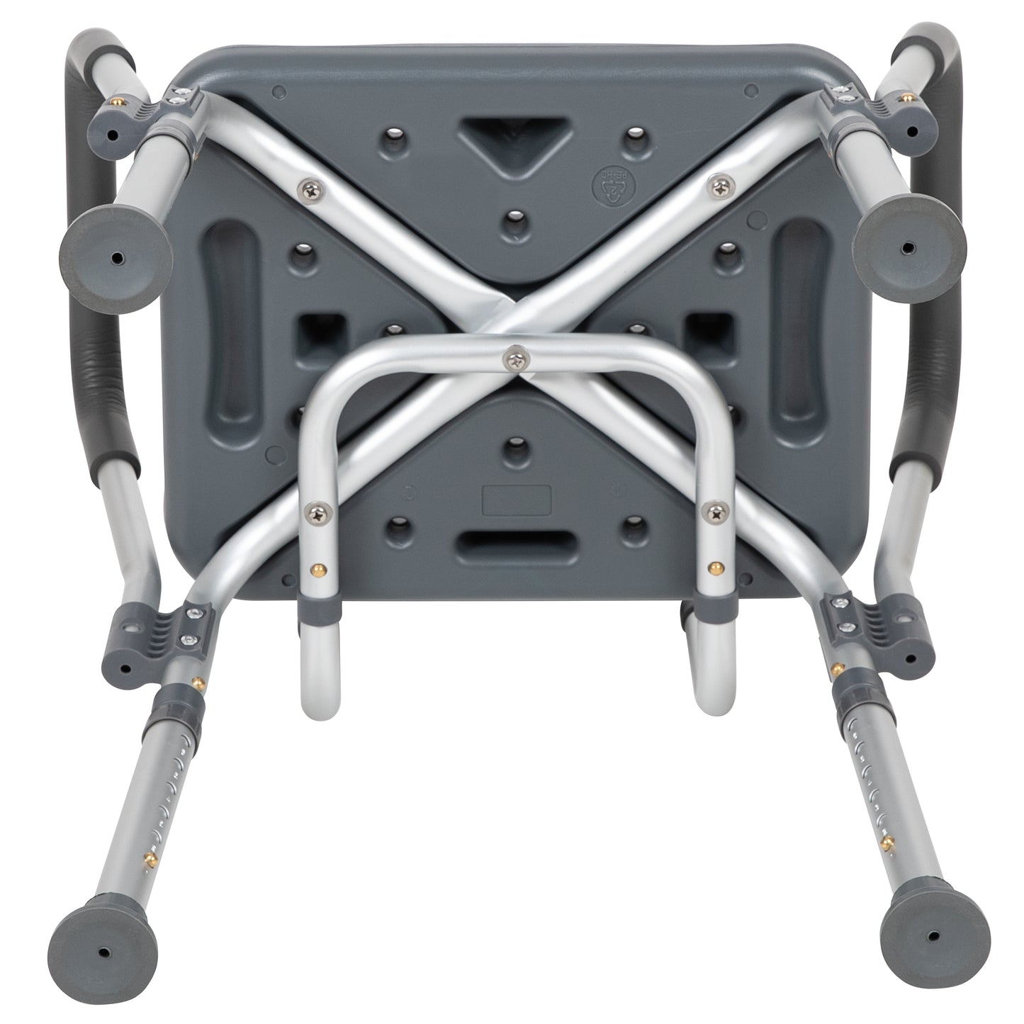 HERCULES Series 300 Lb. Capacity Adjustable Gray Bath & Shower Chair with Quick Release Back & Arms
