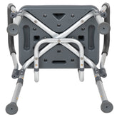 HERCULES Series 300 Lb. Capacity Adjustable Gray Bath & Shower Chair with Quick Release Back & Arms
