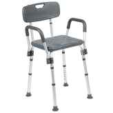 HERCULES Series 300 Lb. Capacity Adjustable Gray Bath & Shower Chair with Quick Release Back & Arms