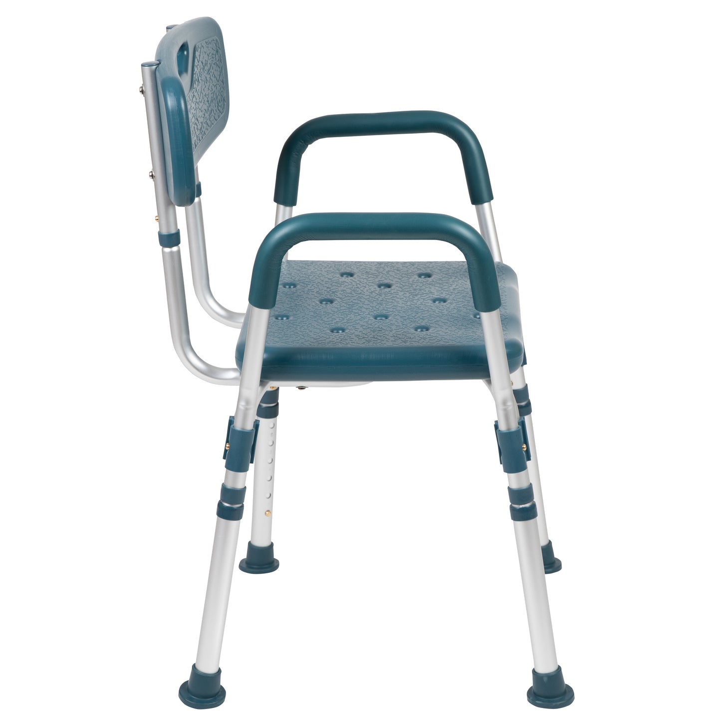 HERCULES Series 300 Lb. Capacity Adjustable Navy Bath & Shower Chair with Quick Release Back & Arms