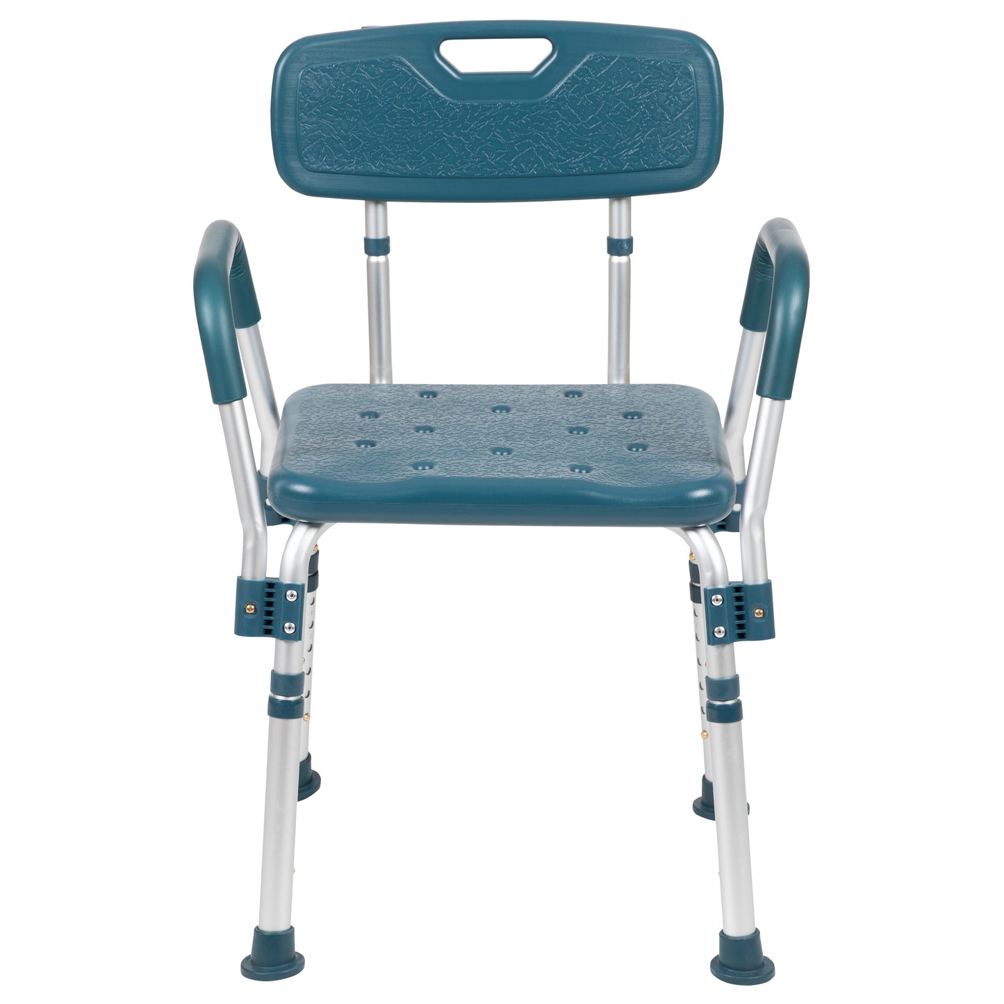 HERCULES Series 300 Lb. Capacity Adjustable Navy Bath & Shower Chair with Quick Release Back & Arms