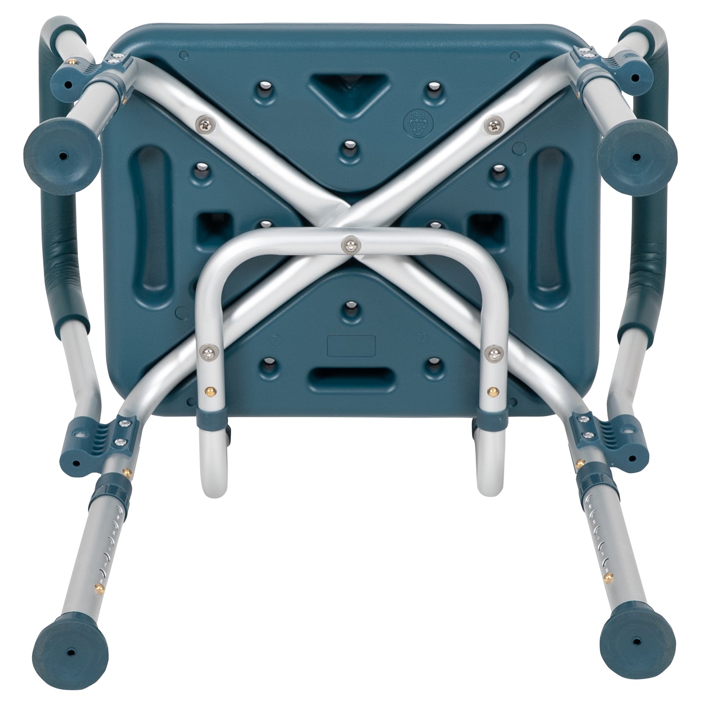 HERCULES Series 300 Lb. Capacity Adjustable Navy Bath & Shower Chair with Quick Release Back & Arms