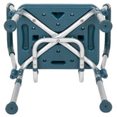 HERCULES Series 300 Lb. Capacity Adjustable Navy Bath & Shower Chair with Quick Release Back & Arms