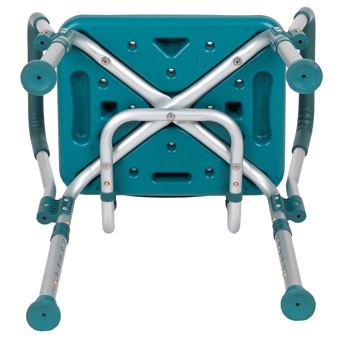 HERCULES Series 300 Lb. Capacity Adjustable Teal Bath & Shower Chair with Quick Release Back & Arms