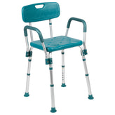 HERCULES Series 300 Lb. Capacity Adjustable Teal Bath & Shower Chair with Quick Release Back & Arms