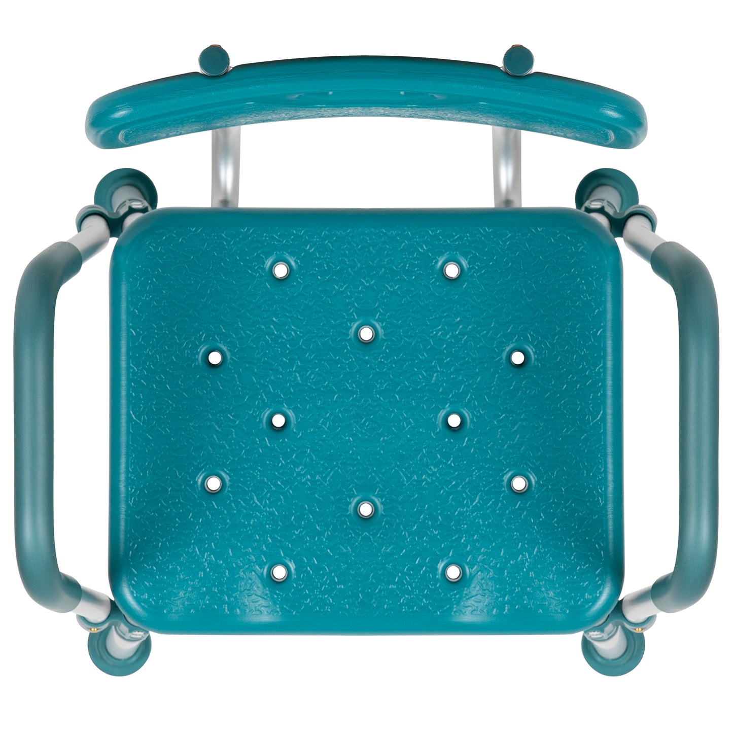 HERCULES Series 300 Lb. Capacity Adjustable Teal Bath & Shower Chair with Quick Release Back & Arms