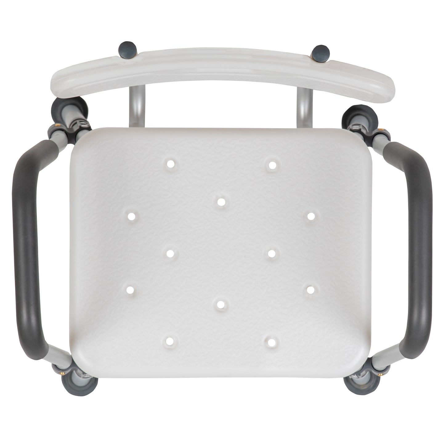 HERCULES Series 300 Lb. Capacity Adjustable White Bath & Shower Chair with Quick Release Back & Arms