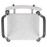 HERCULES Series 300 Lb. Capacity Adjustable White Bath & Shower Chair with Quick Release Back & Arms
