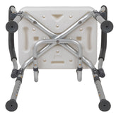 HERCULES Series 300 Lb. Capacity Adjustable White Bath & Shower Chair with Quick Release Back & Arms
