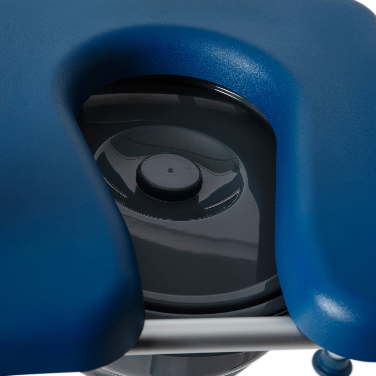 Hercules Blue Shower Commode Chair with Safety Rail, Height Adjustable Frame, Padded Seat & Armrests, Commode Pail with Lid, Fits Most Toilets