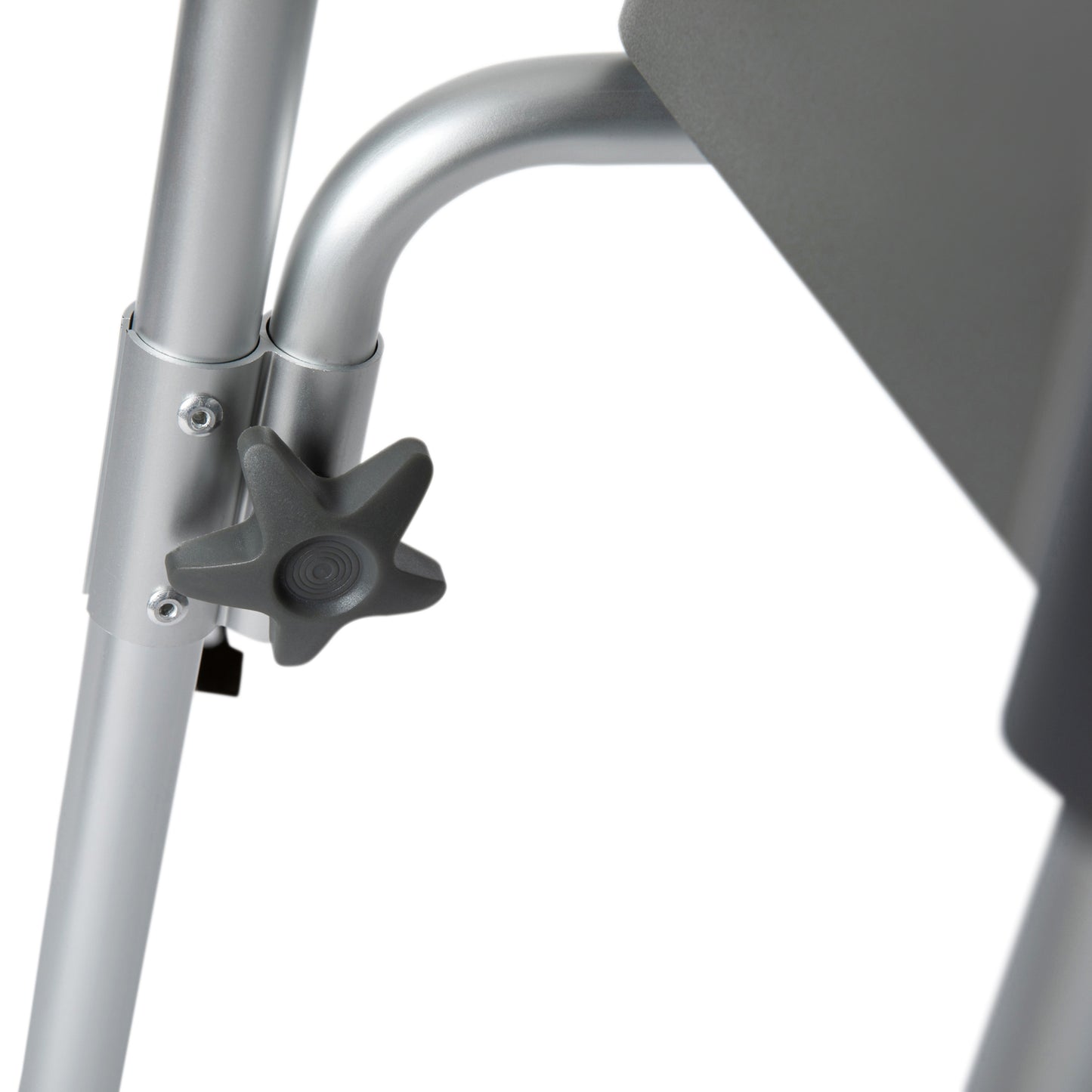 Hercules Gray Shower Commode Chair with Safety Rail, Height Adjustable Frame, Padded Seat & Armrests, Commode Pail with Lid, Fits Most Toilets