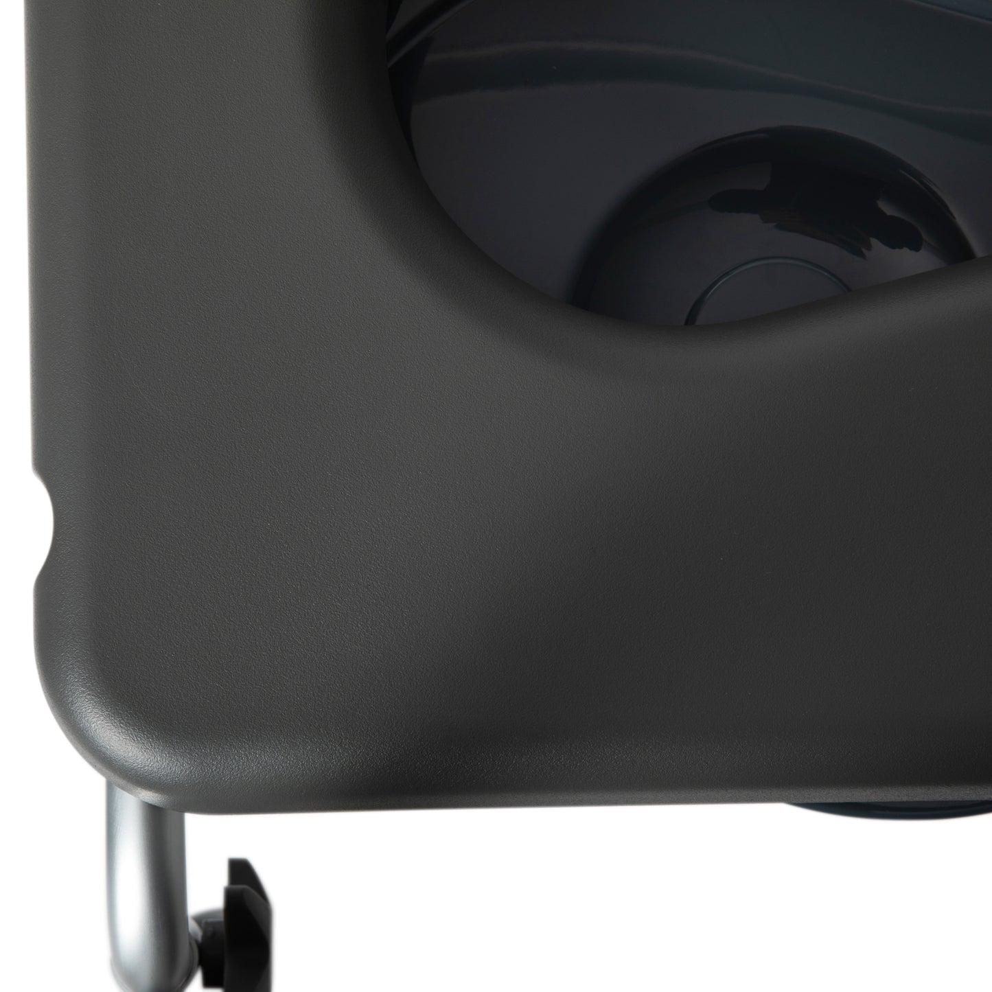 Hercules Gray Shower Commode Chair with Safety Rail, Height Adjustable Frame, Padded Seat & Armrests, Commode Pail with Lid, Fits Most Toilets