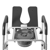 Hercules Gray Shower Commode Chair with Safety Rail, Height Adjustable Frame, Padded Seat & Armrests, Commode Pail with Lid, Fits Most Toilets