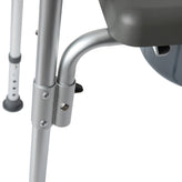 Hercules Gray Shower Commode Chair with Safety Rail, Height Adjustable Frame, Padded Seat & Armrests, Commode Pail with Lid, Fits Most Toilets