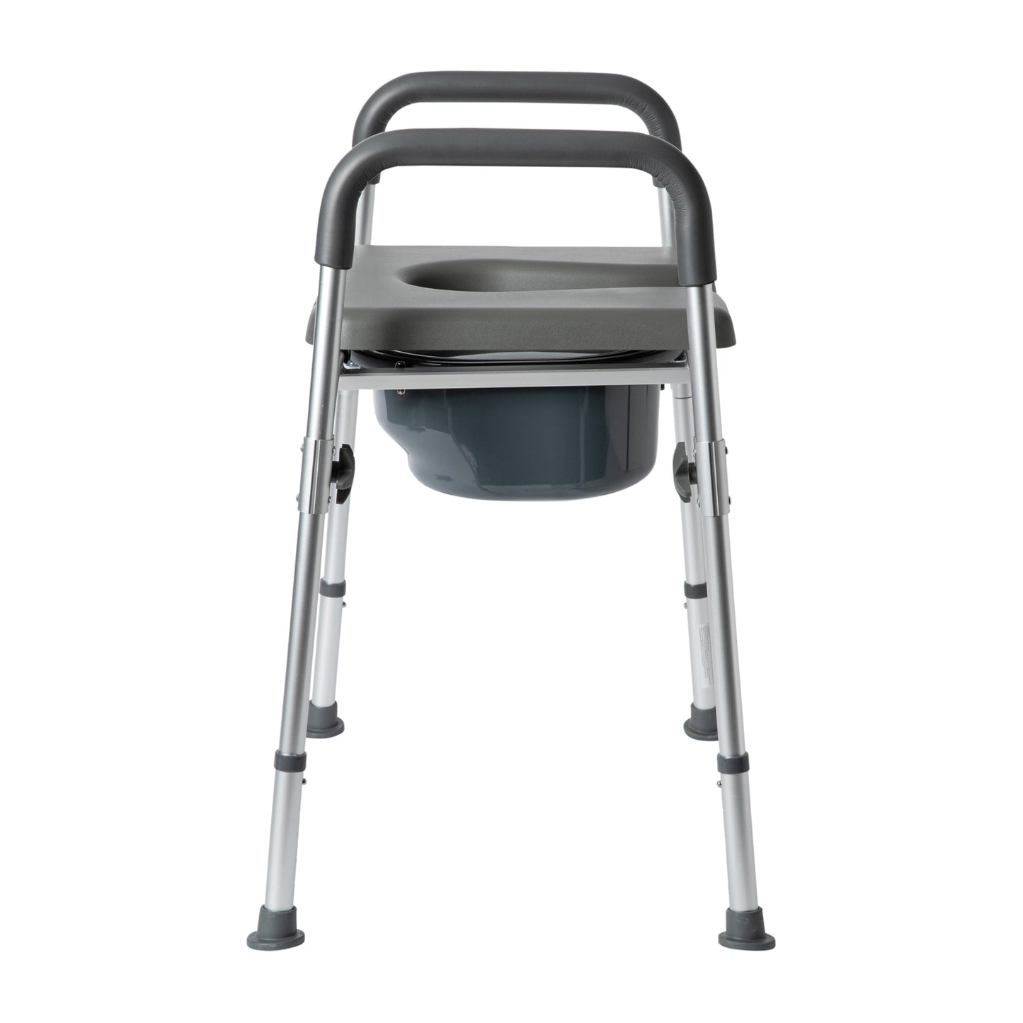 Hercules Gray Shower Commode Chair with Safety Rail, Height Adjustable Frame, Padded Seat & Armrests, Commode Pail with Lid, Fits Most Toilets
