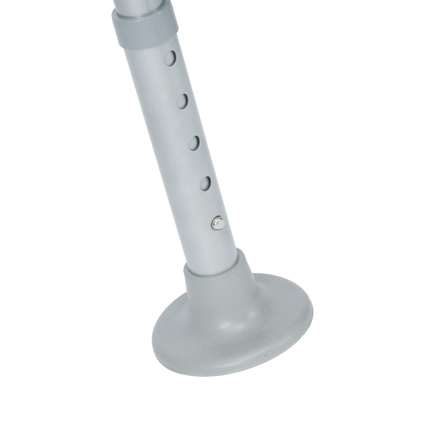 HERCULES Adjustable Toilet Safety Rail with Silver Steel Frame, Gray Padded Handles and Suction Cup Feet for Stability