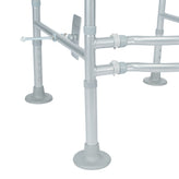 HERCULES Adjustable Toilet Safety Rail with Silver Steel Frame, Gray Padded Handles and Suction Cup Feet for Stability