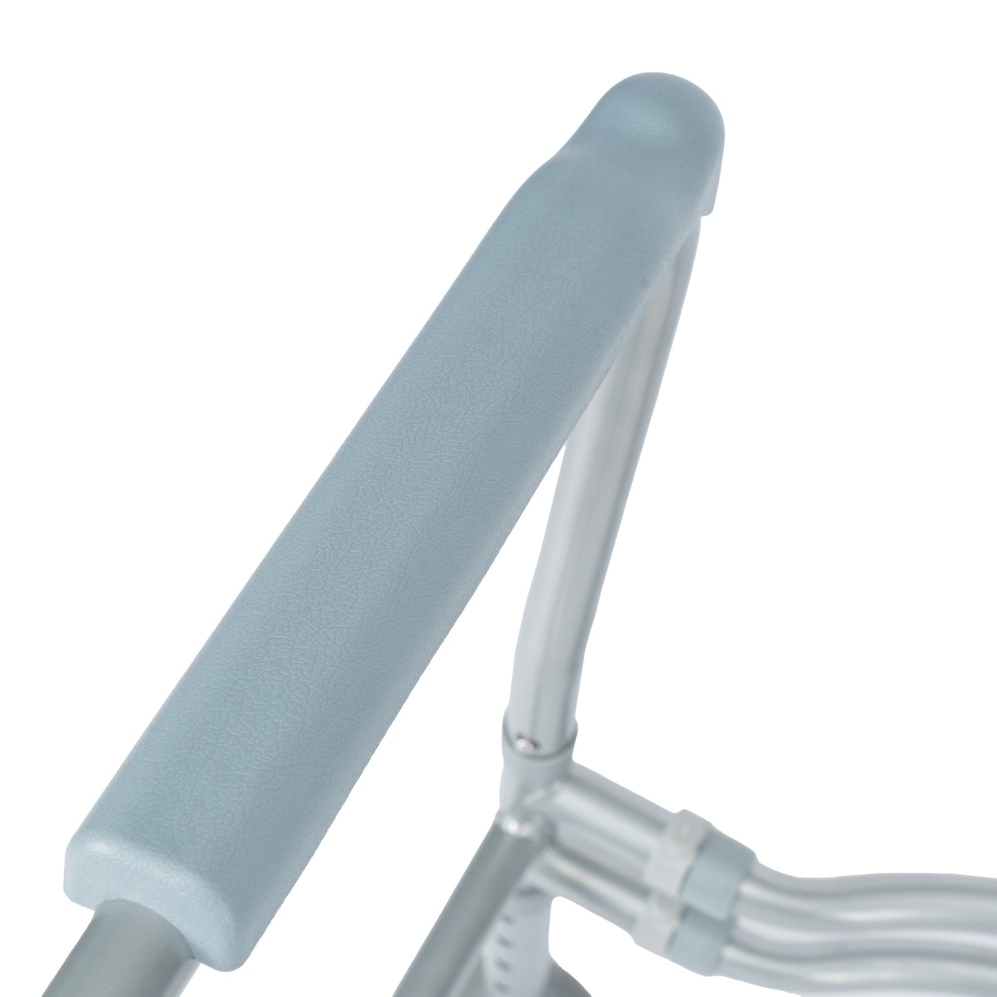 HERCULES Adjustable Toilet Safety Rail with Silver Steel Frame, Gray Padded Handles and Suction Cup Feet for Stability