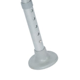 HERCULES Adjustable Toilet Safety Rail with Silver Steel Frame, Gray Padded Handles and Suction Cup Feet for Stability
