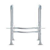 HERCULES Adjustable Toilet Safety Rail with Silver Steel Frame, Gray Padded Handles and Suction Cup Feet for Stability