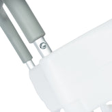 HERCULES White Elevated Toilet Seat with Height Adjustable Padded Arms and Locking Safety Mechanism