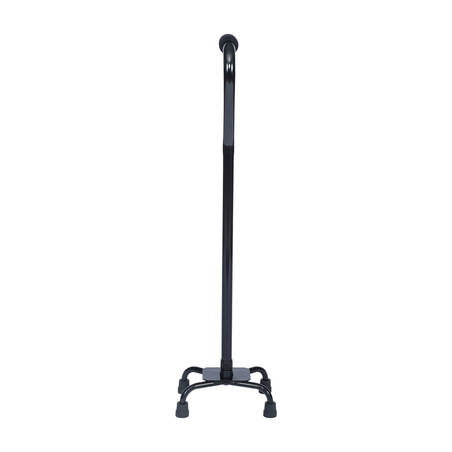 HERCULES Adjustable Quad Cane with Comfort Grip Foam Padded Handle, Large 4-Pronged Base for Stability, and Left or Right Handed Use in Black