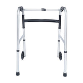 HERCULES Folding Walker with Adjustable Height, Interchangeable Wheels or Feet, Dual Frame Types, and Lightweight Design in Silver/Black