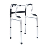 HERCULES Bi-Level Folding Walker with Adjustable Height, Interchangeable Wheels or Feet, Dual Frame Types, and Lightweight Design in Gray