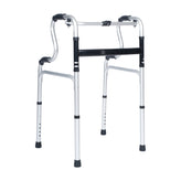 HERCULES Bi-Level Folding Walker with Adjustable Height, Interchangeable Wheels or Feet, Dual Frame Types, and Lightweight Design in Gray