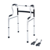 HERCULES Bi-Level Folding Walker with Adjustable Height, Interchangeable Wheels or Feet, Dual Frame Types, and Lightweight Design in Gray